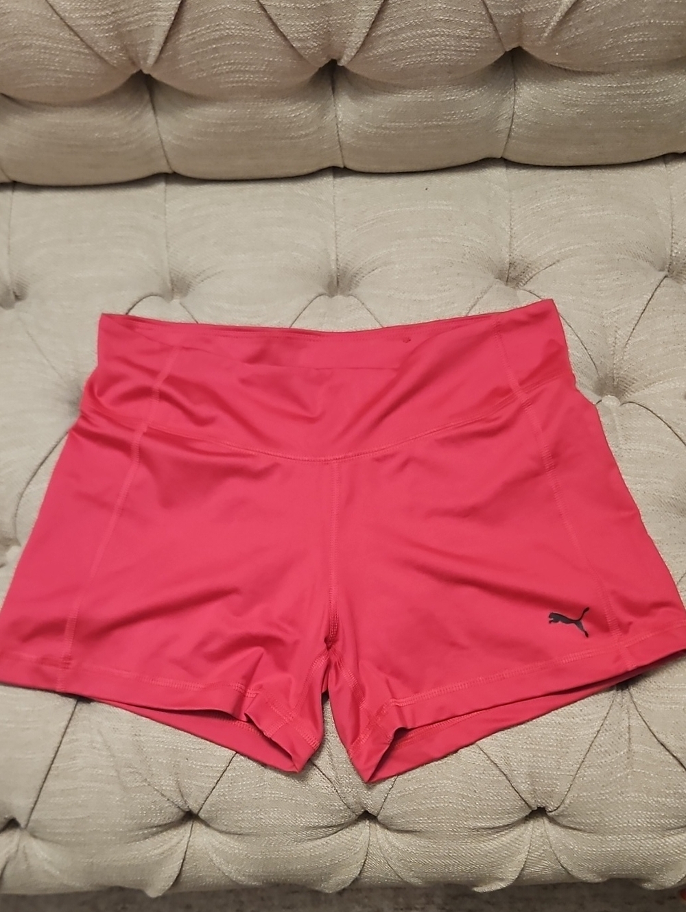 Puma Women's Hot Pink Athletic Shorts with Logo